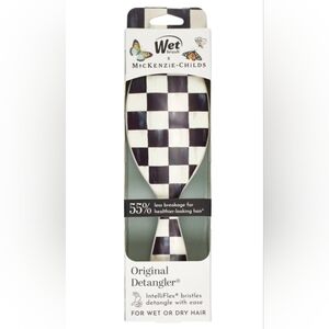MacKenzie-Childs + Wet Brush Black & White Checkerboard Large Hair Brush